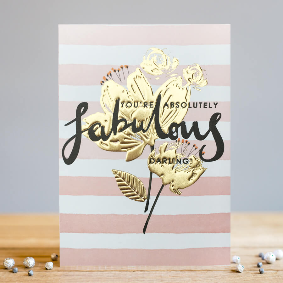 Felicitare - Gold Fabulous Flower | Louise Tiler Designs