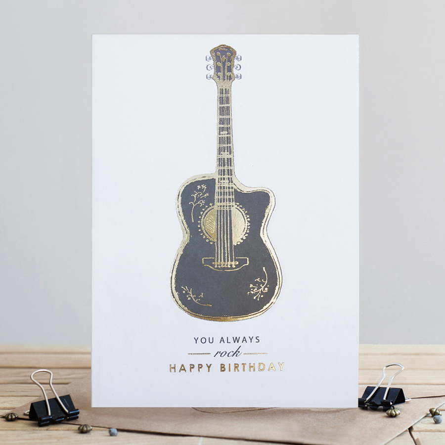 Felicitare - Gold Guitar | Louise Tiler Designs