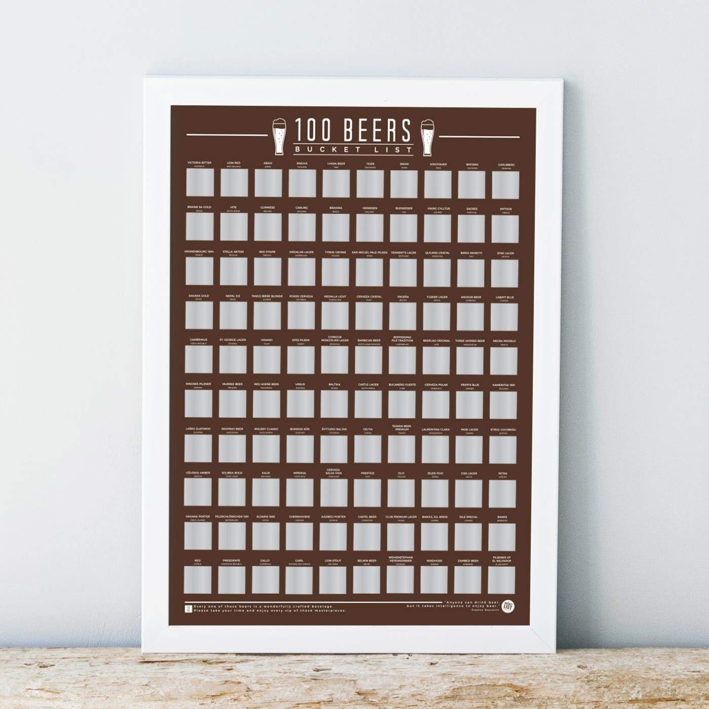 Poster razuibil - 100 Beers | Gift Republic