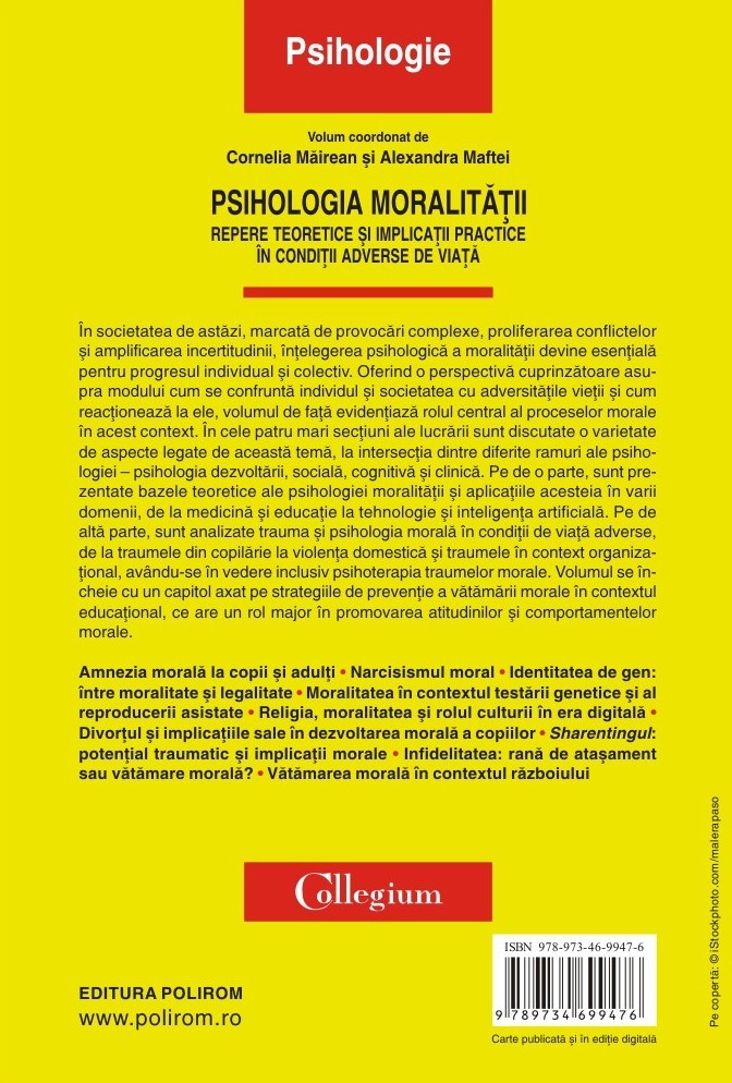 Psihologia moralitatii | Cornelia Mairean, Alexandra Maftei