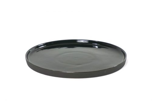 Farfurie - Round 26 x 1,5 cm - Black Glossy W.Mat Bottom | Kinta