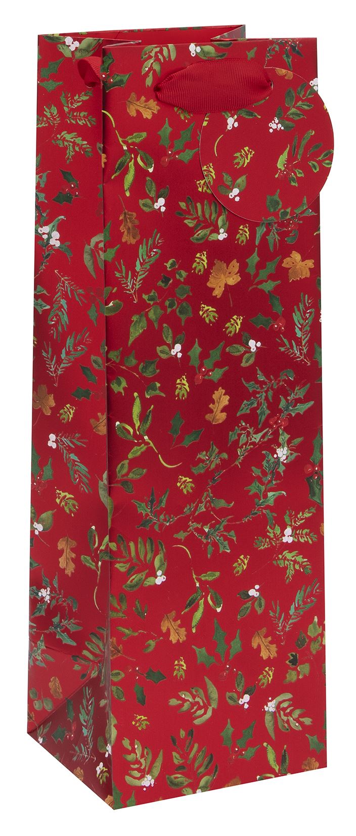 Punga de cadou - Bottle - Merry Christmas Foliage Red | Glick