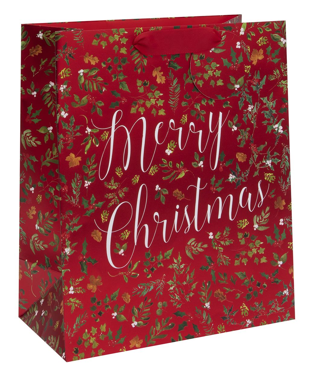 Punga de cadou - Large Merry Christmas Foliage Red | Glick