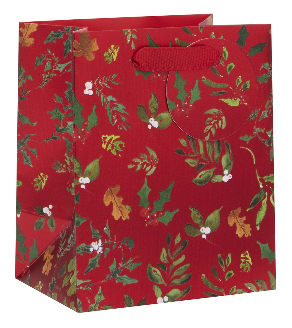 Punga de cadou - Mini Merry Christmas Foliage Red | Glick