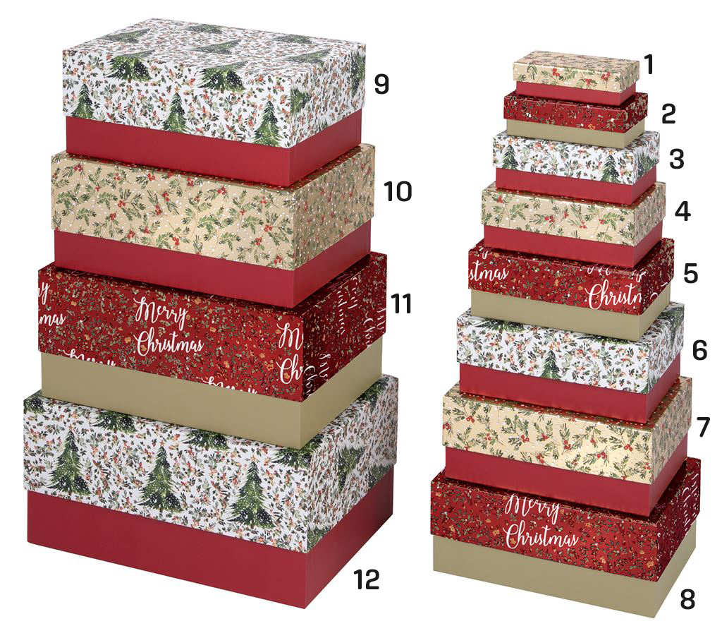 Cutie de cadou - Rectangular Red Berries - B12 Large - pret pe bucata | Glick