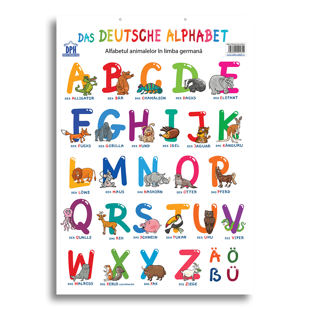 Plansa - Alfabetul animalelor in limba germana | 