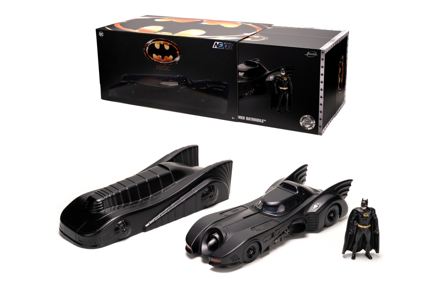 Set 2 masini metalice - Batmobile si figurina Batman | Jada Toys