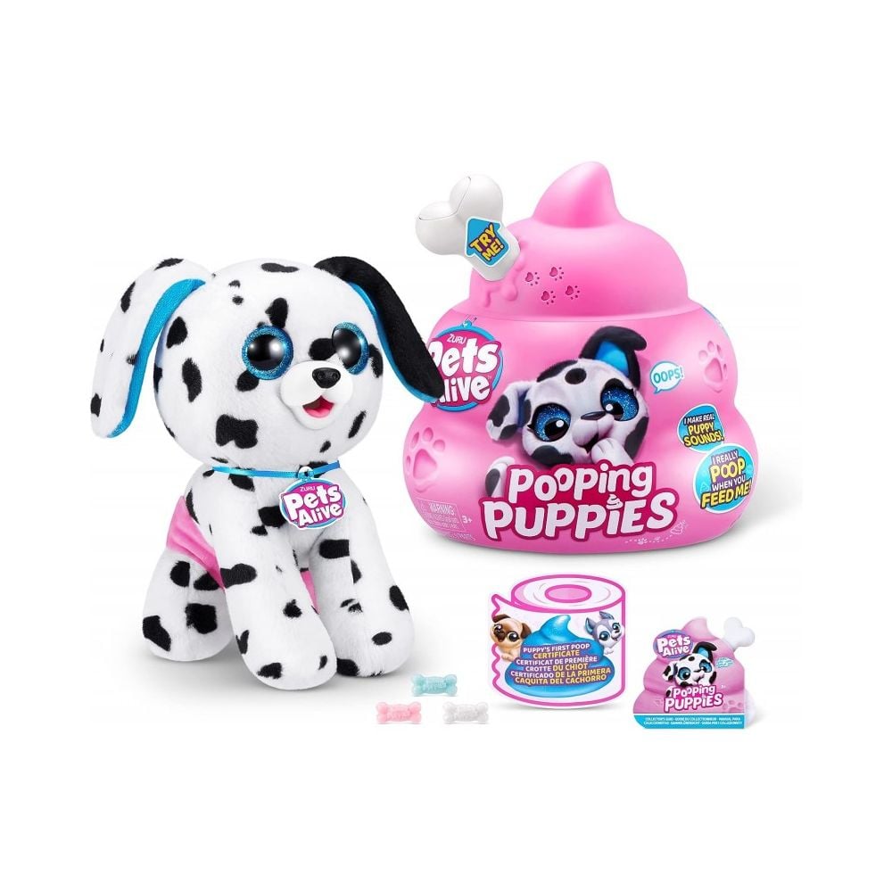 Jucarie de plus interactiva catelus cu accesorii surpriza - Pooping Puppies | Pets Alive - 2 | YEO