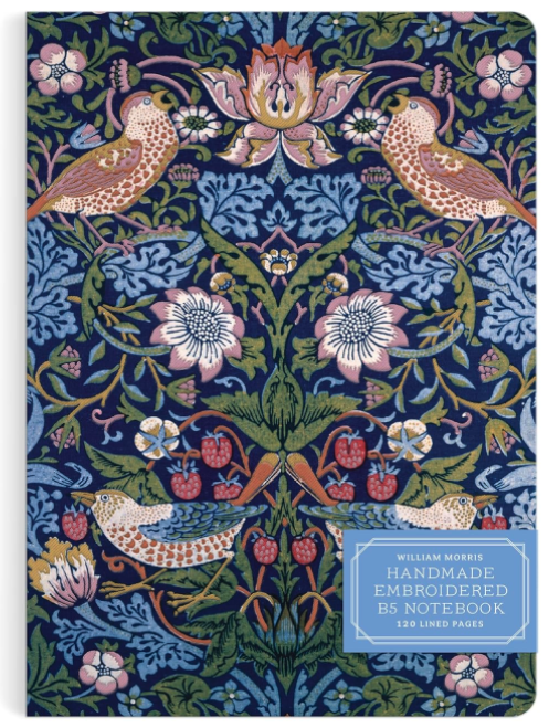 Carnet - William Morris Strawberry Thief Handmade Embroidered | Galison - 2 | YEO