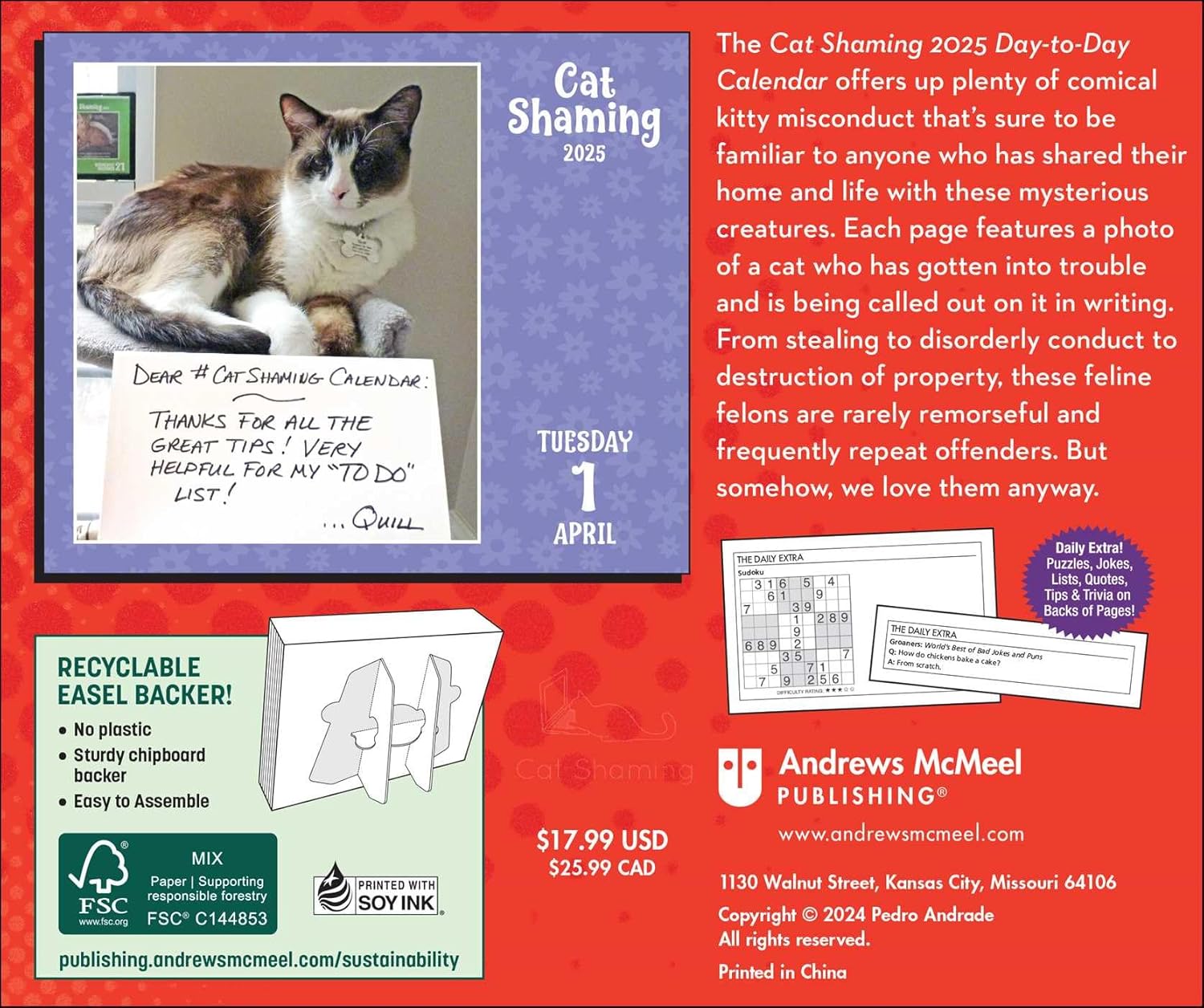 Calendar 2025 - Cat Shaming | Andrews McMeel Publishing