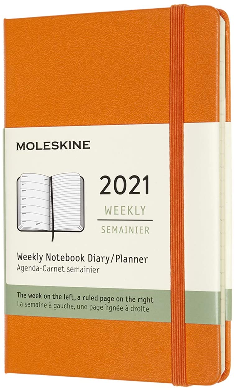 Agenda 2021 - Moleskine 12-Month Weakly Notebook Planner - Cadmium Orange, Softcover Pocket | Moleskine