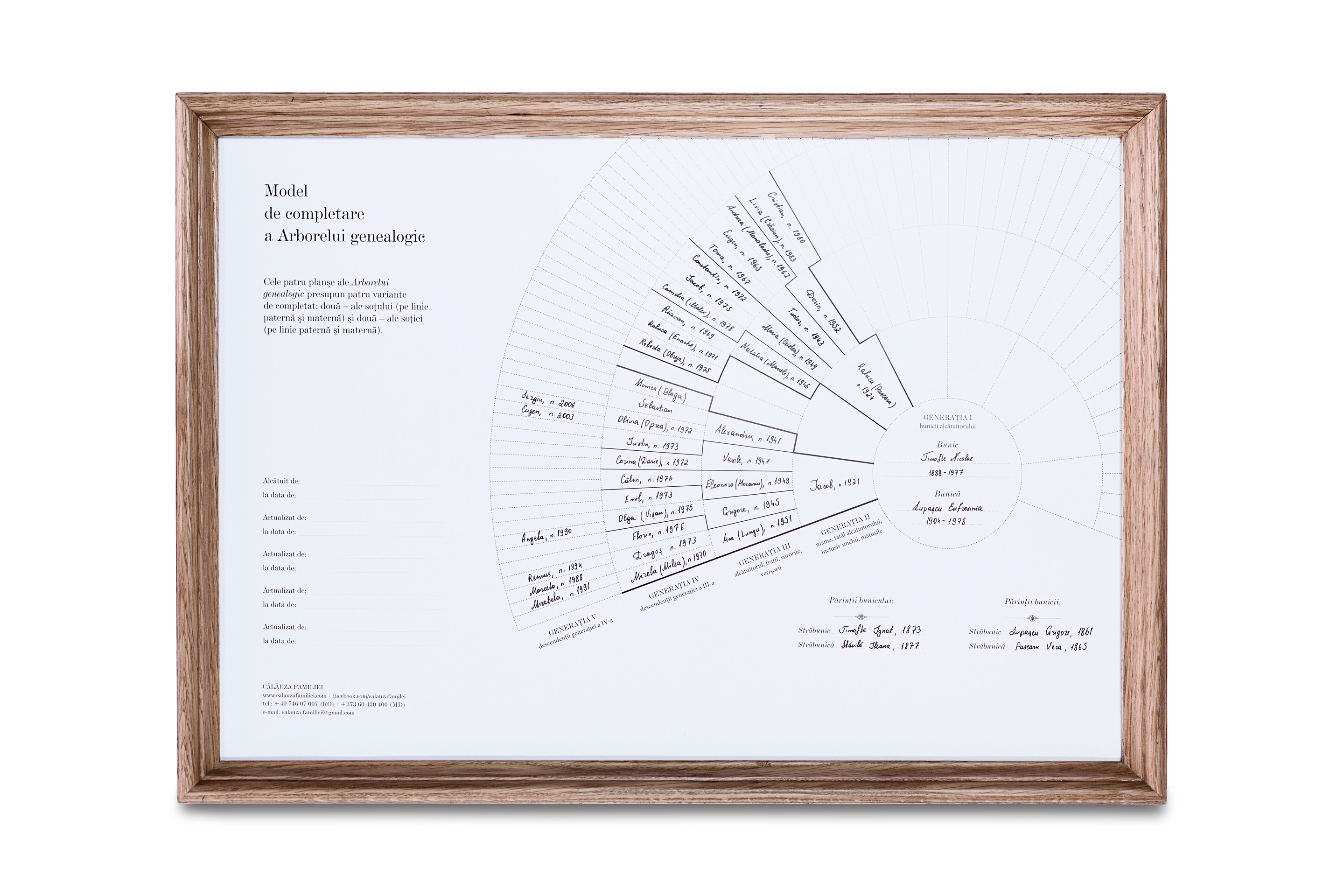 Planse Arborele Genealogic in rama de lemn |