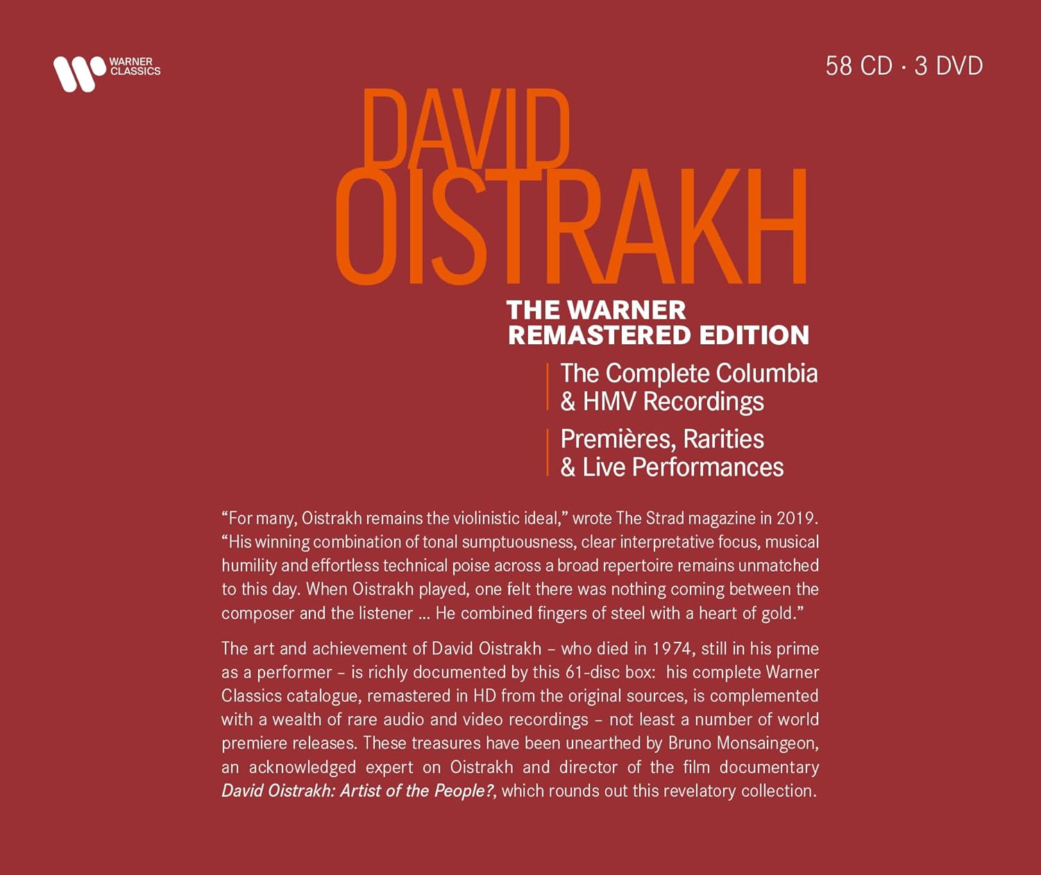 David Oistrakh - The Warner remastered Edition (58xCD+3xDVD Box Set) | David Oistrakh - 4 | YEO