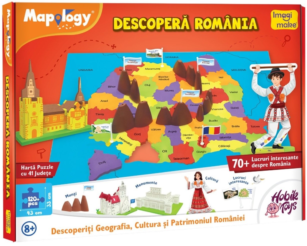 Puzzle 42 piese - Descopera Romania | Hobik Toys - 6 | YEO