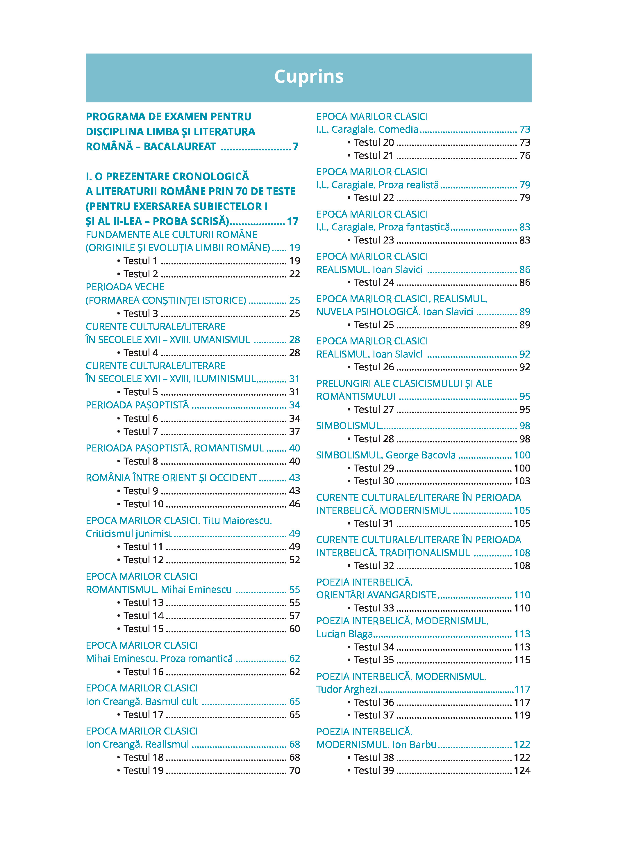 Bacalaureat subiectul I si al II-lea - 70 de teste pentru evaluarea curenta | Marilena Lascar, Liliana Paicu - 1 | YEO