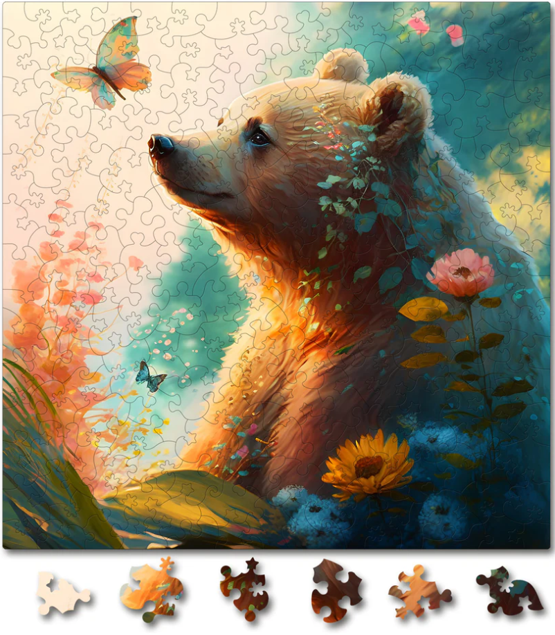 Puzzle din lemn - Gentle Bear | Woodmix Puzzles