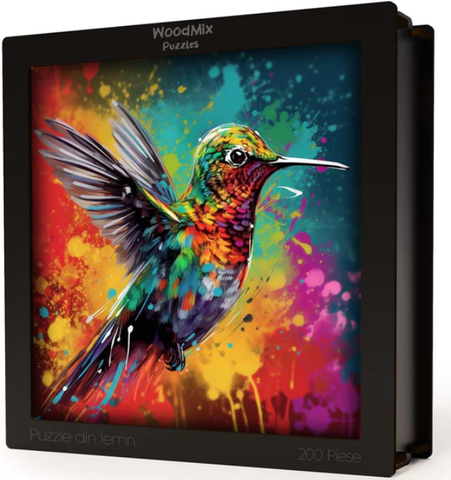 Puzzle din lemn - Pasarea Colibri 1 | Woodmix Puzzles - 1