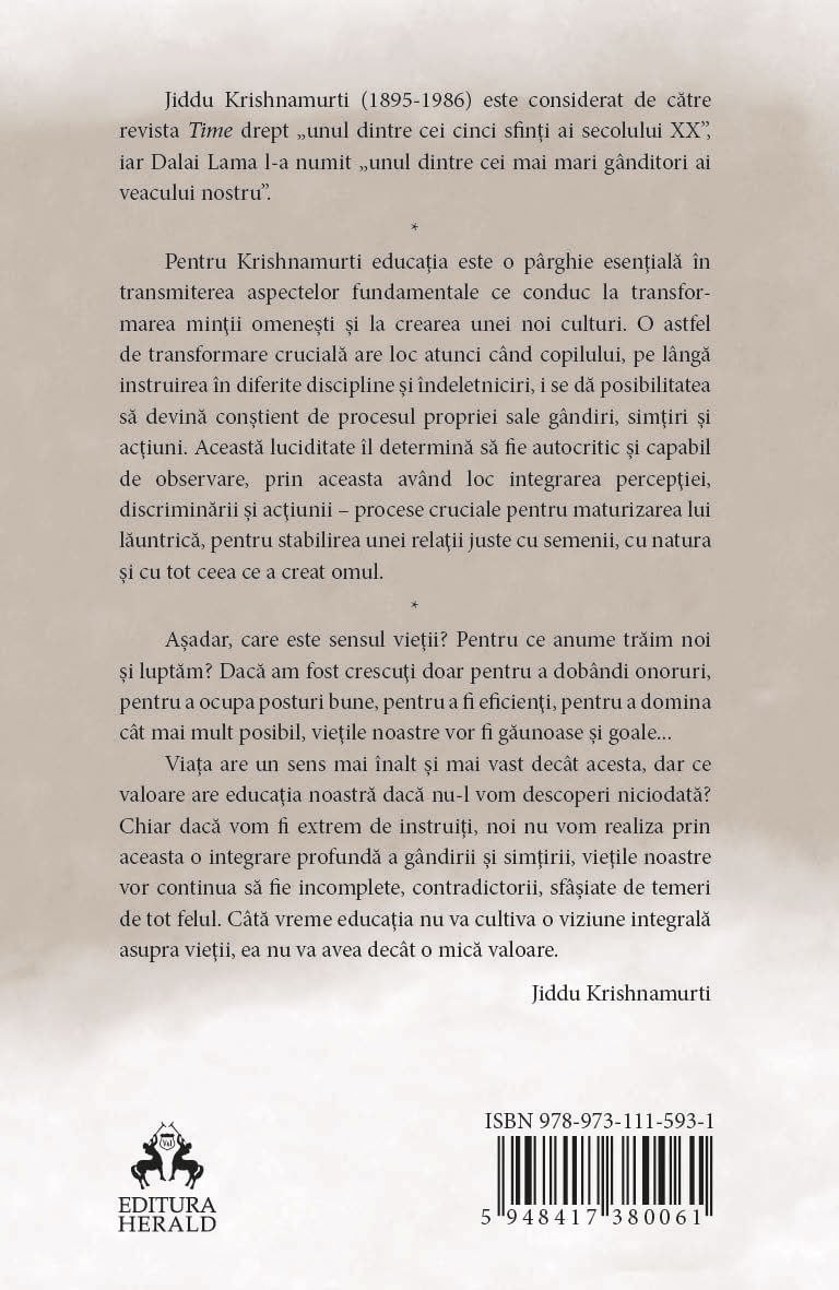 Despre educatie | Jiddu Krishnamurti - 1 | YEO