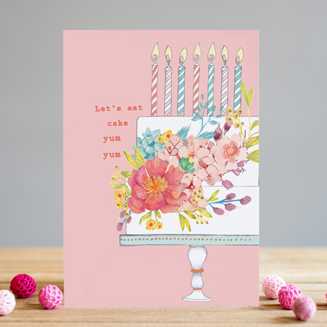 Felicitare - Let\'s Eat Cake Yum Yum | Louise Tiler Designs