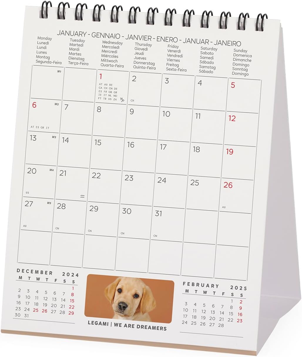 Calendar de birou 2025 - Puppies | Legami - 1 | YEO