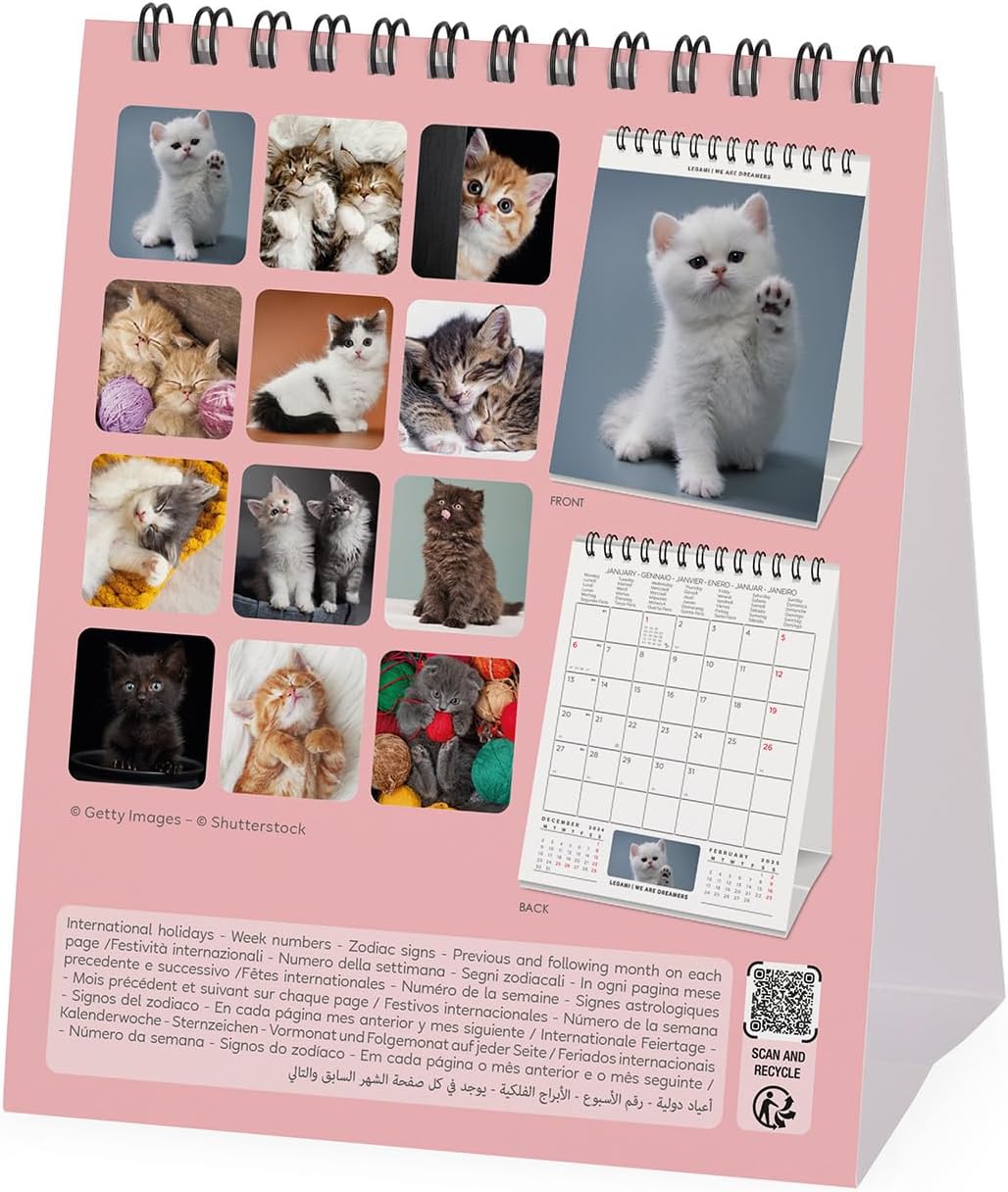 Calendar de birou 2025 - Kittens | Legami - 2 | YEO