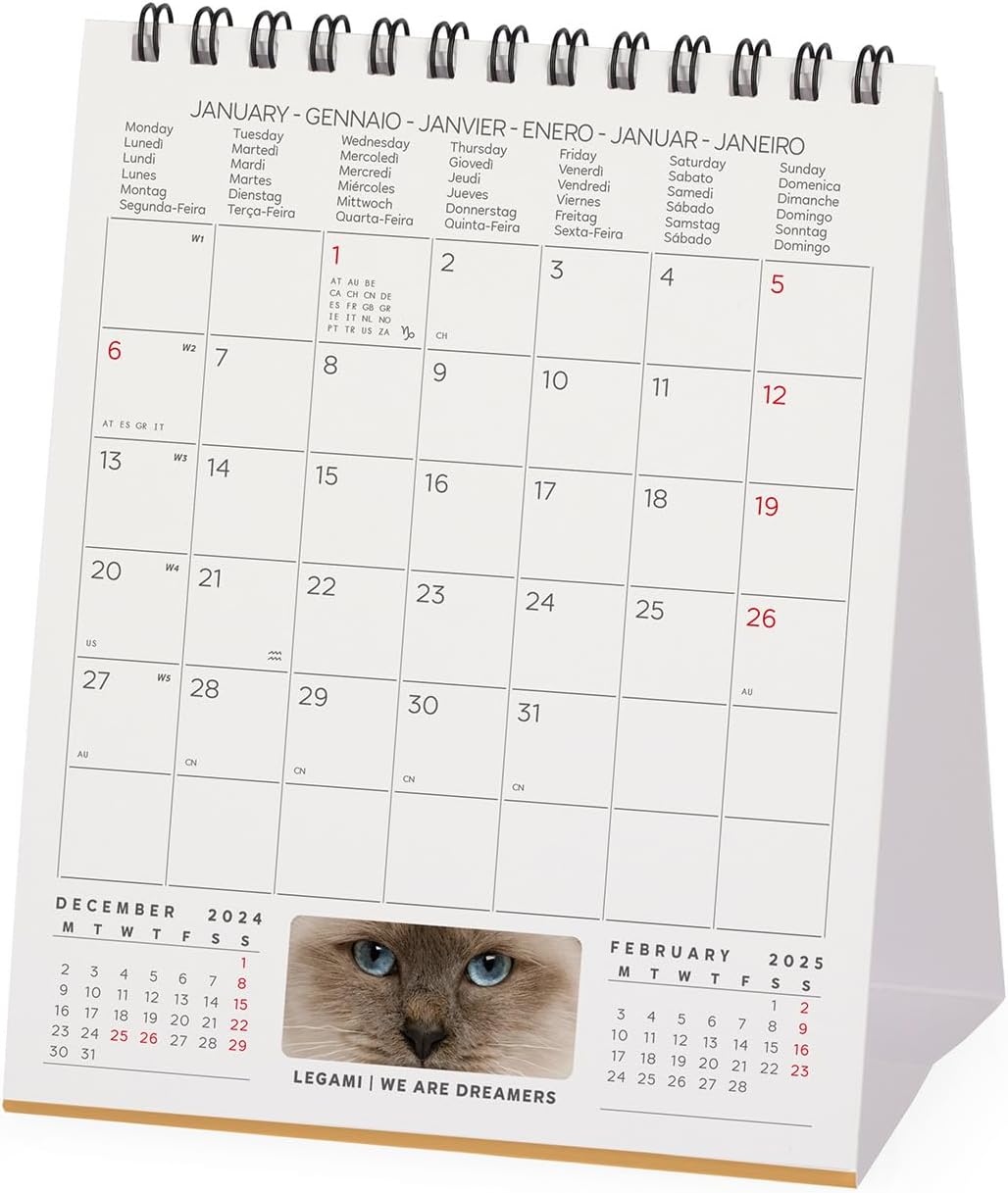 Calendar de birou 2025 - Cats | Legami - 1 | YEO