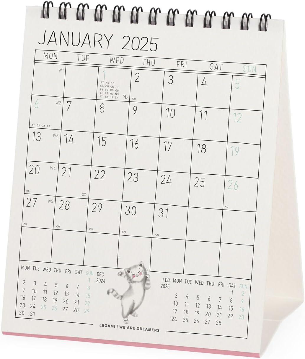 Calendar de birou 2025 - Sketchy Cats | Legami - 1 | YEO