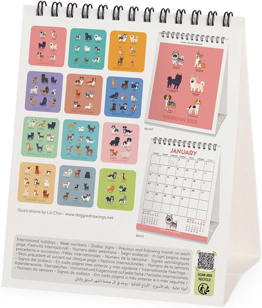 Calendar de birou 2025 - Dogs of the World | Legami