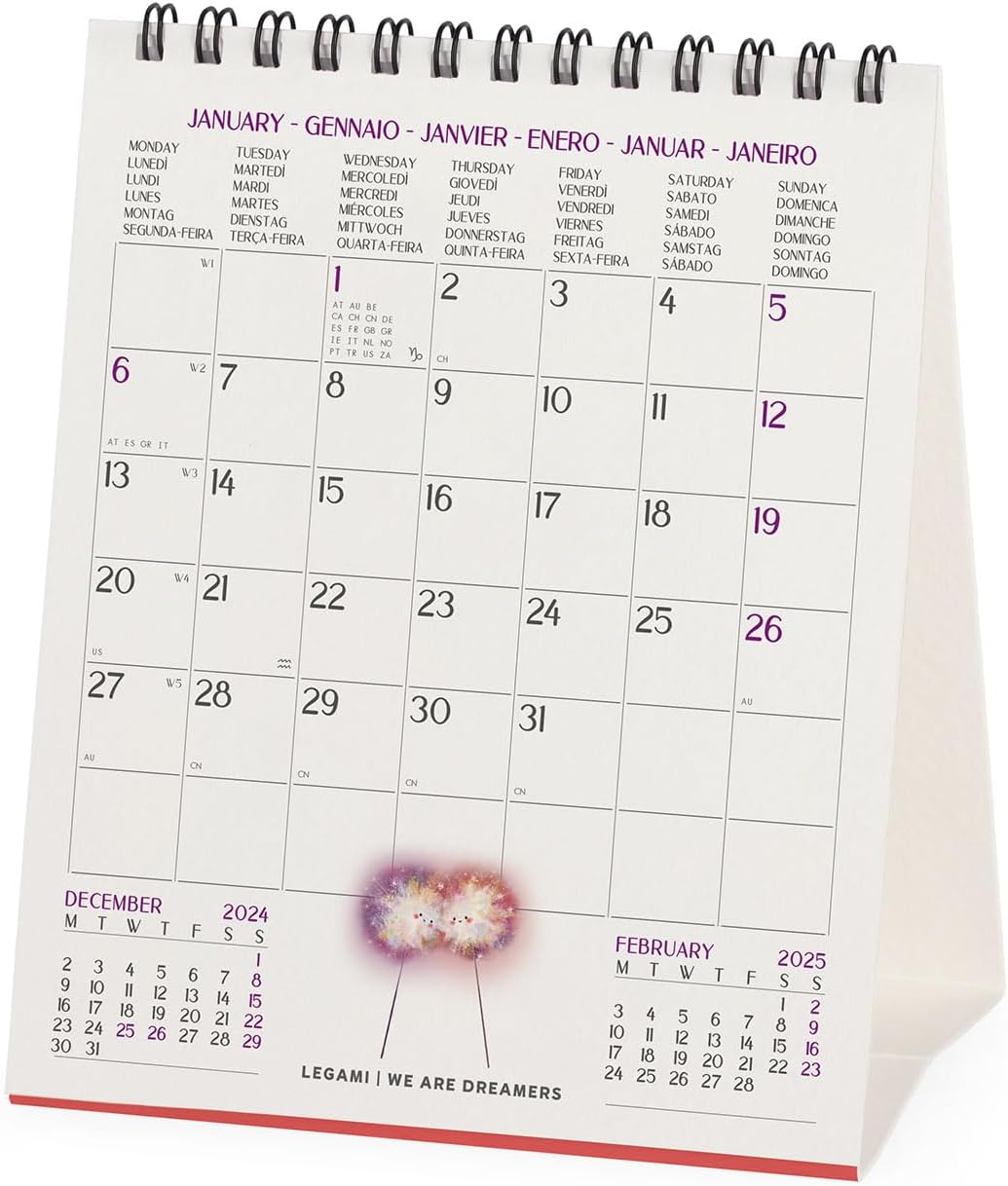 Calendar de birou 2025 - Good Vibes Only | Legami