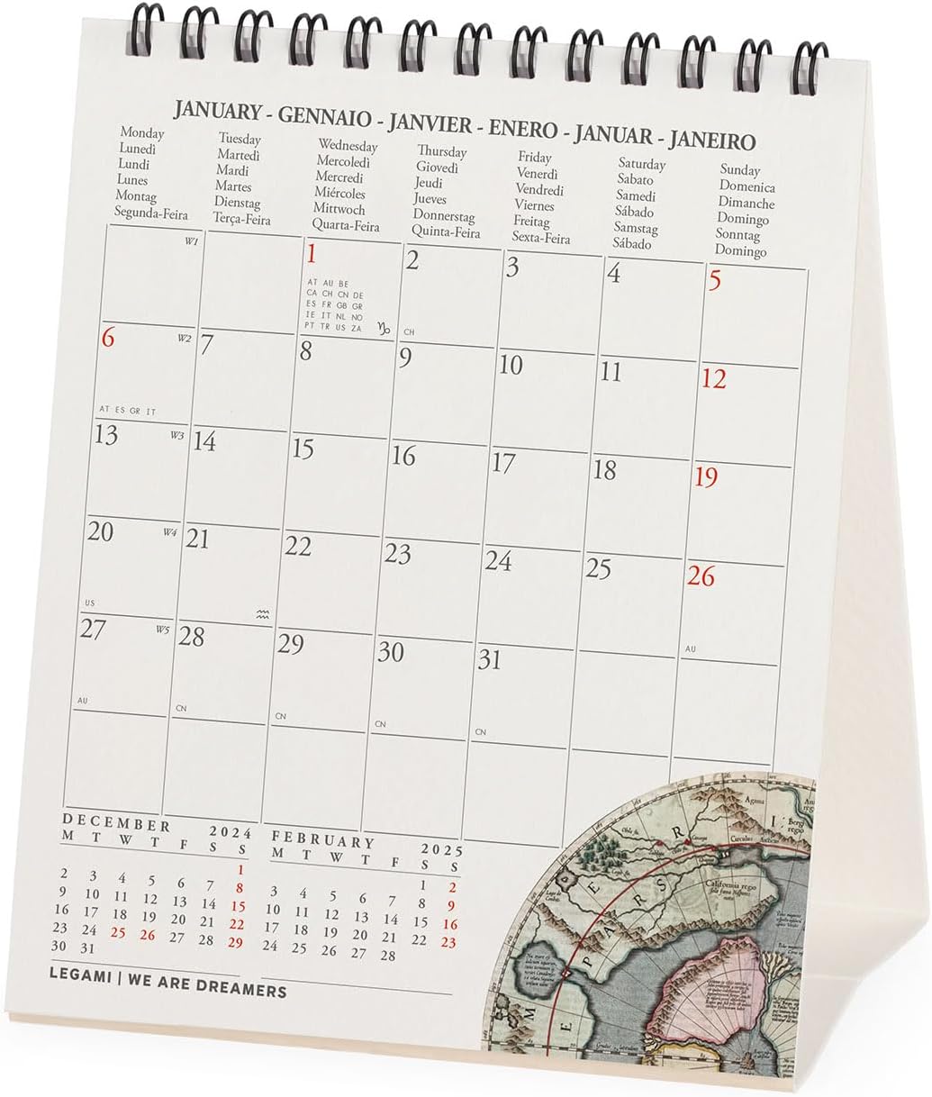 Calendar de birou 2025 - Vintage Maps | Legami