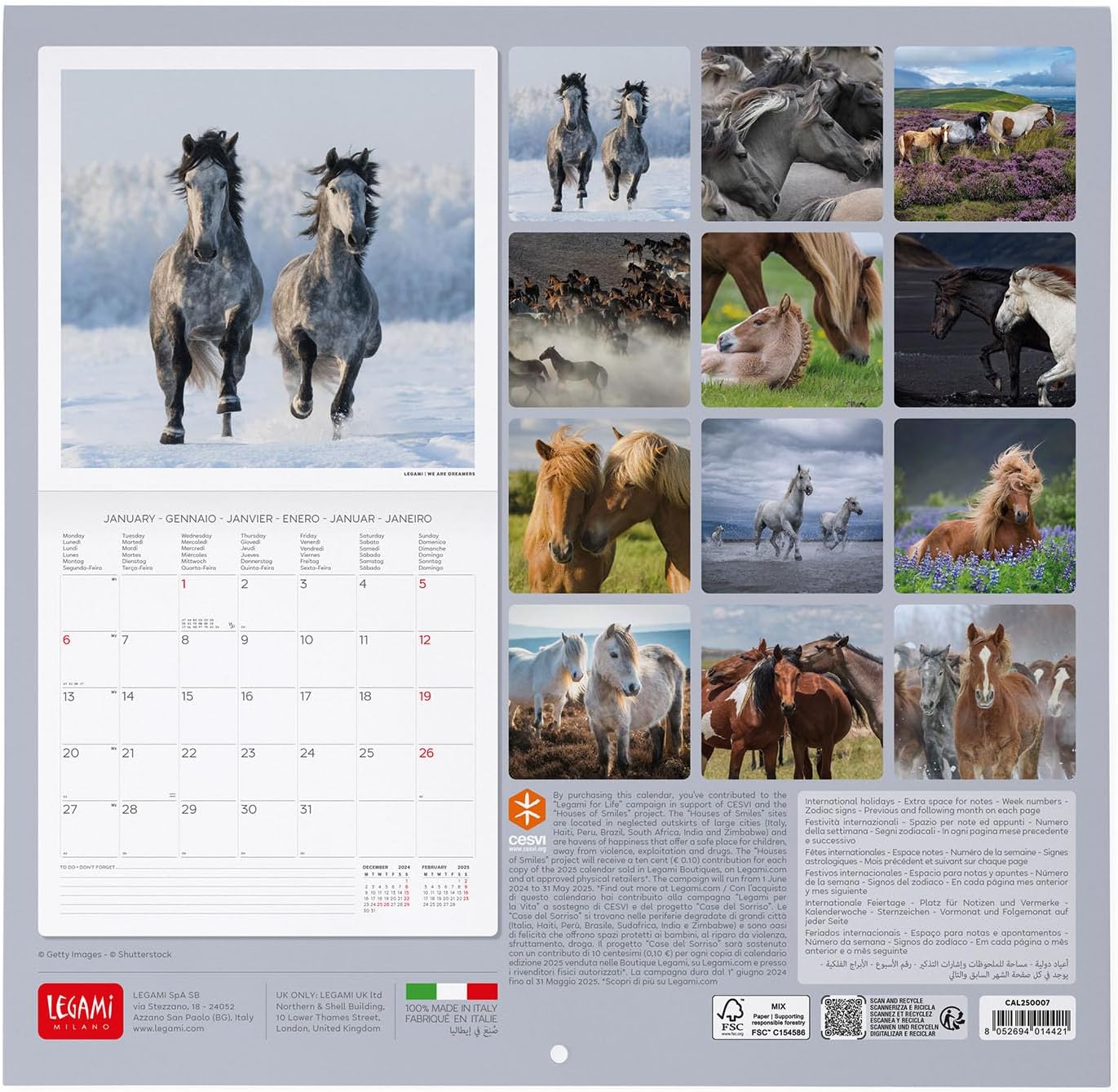 Calendar 2025 - Wild Horses | Legami - 1 | YEO