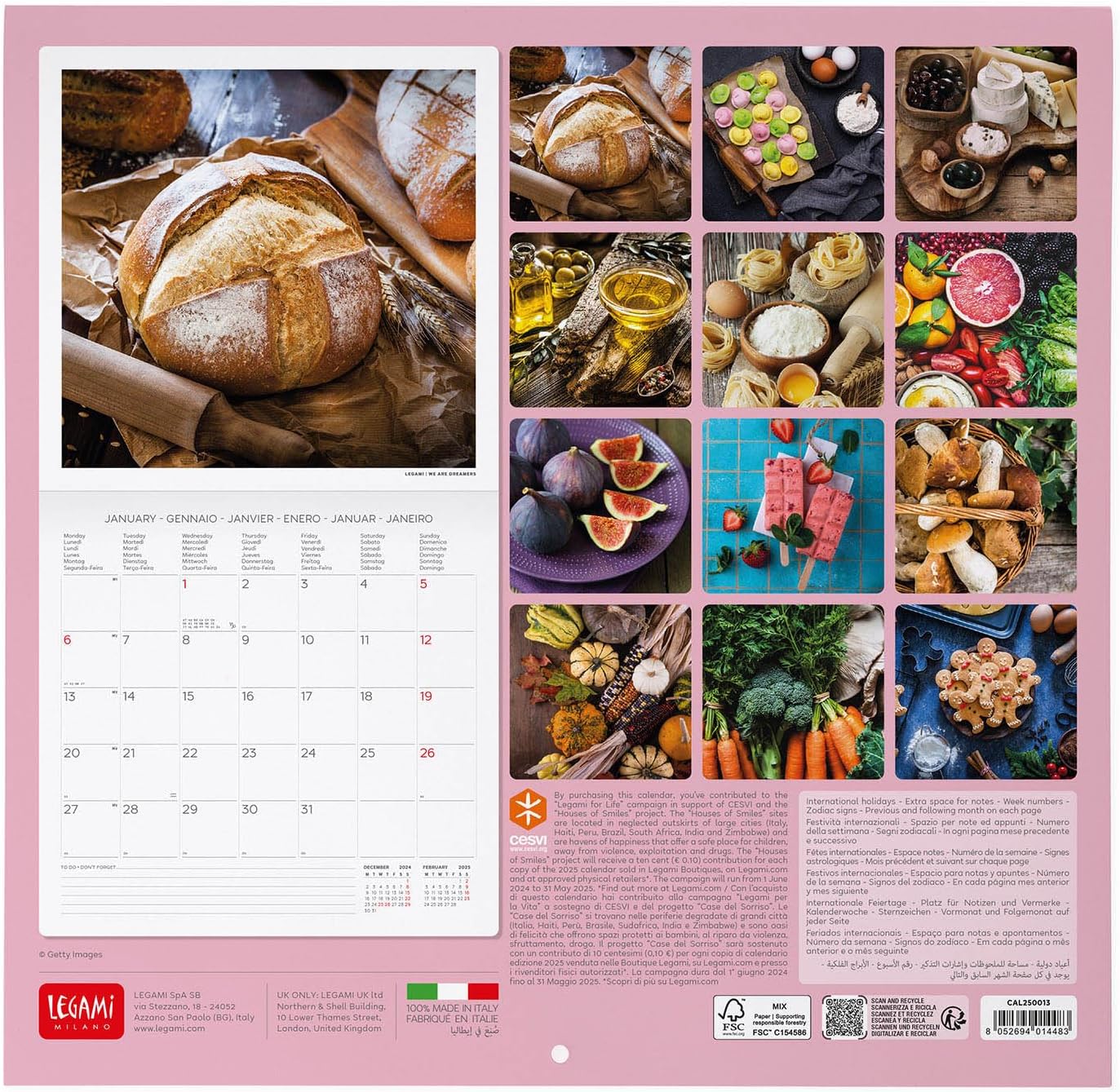 Calendar de perete 2025 - Kitchen | Legami - 1 | YEO