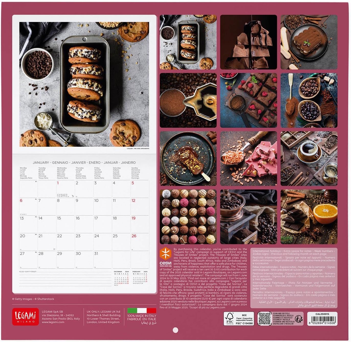 Calendar de perete 2025 - Coffee & Chocolate | Legami - 1 | YEO