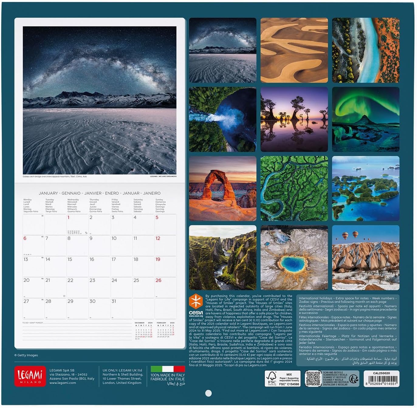 Calendar 2025 - Planet Earth | Legami - 1 | YEO