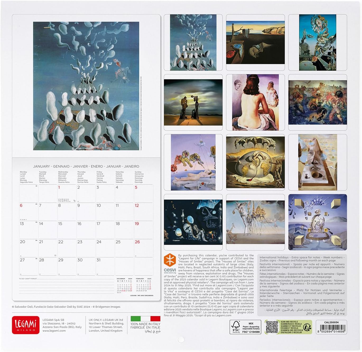 Calendar 2025 - Dali | Legami - 1 | YEO