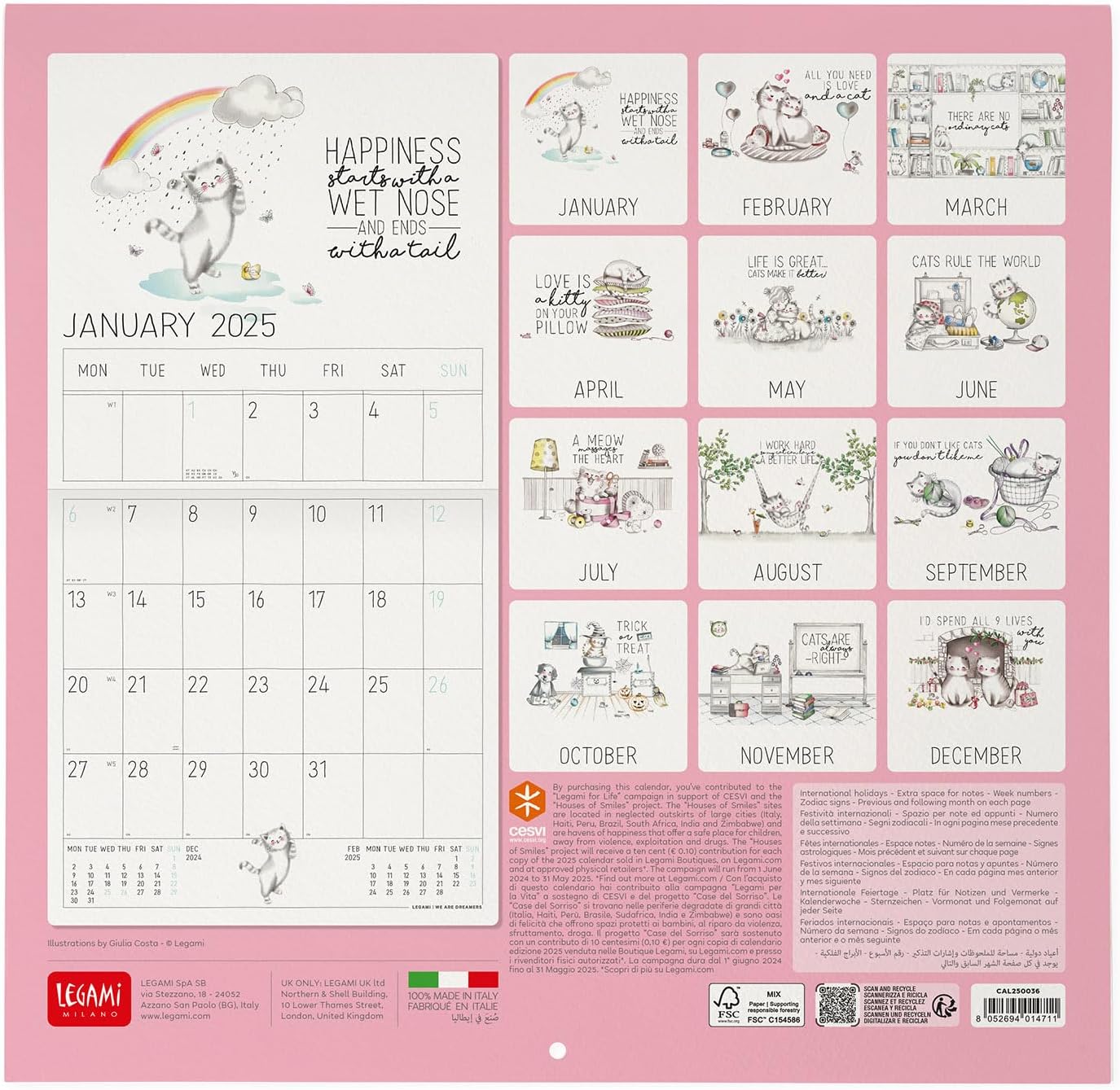 Calendar 2025 - Life is Better With Cats | Legami - 1 | YEO