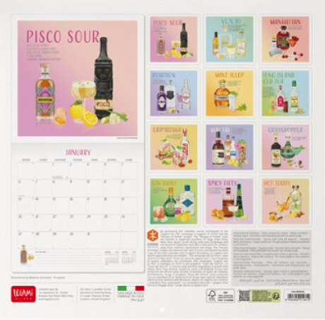 Calendar de perete 2025 - Cheers - A Year in Cocktails | Legami - 1 | YEO