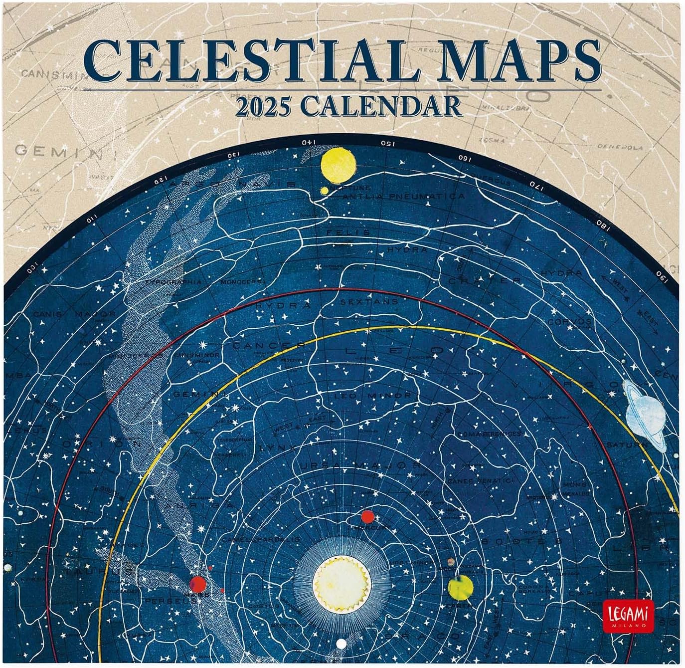 Calendar de perete 2025 - Celestial Maps | Legami - 2 | YEO