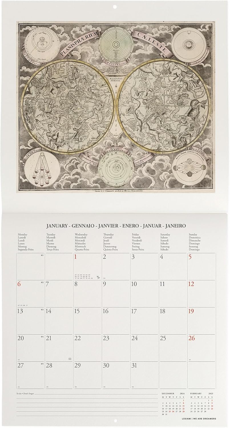 Calendar de perete 2025 - Celestial Maps | Legami