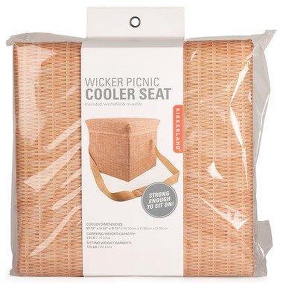 Geanta termoizolanta pentru picnic - Wicker Picnic Cooler Seat | Kikkerland - 2 | YEO