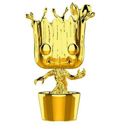 Figurina - Funko Pop! Marvel Studios 10th Anniversary Gold Chrome: Groot | FunKo