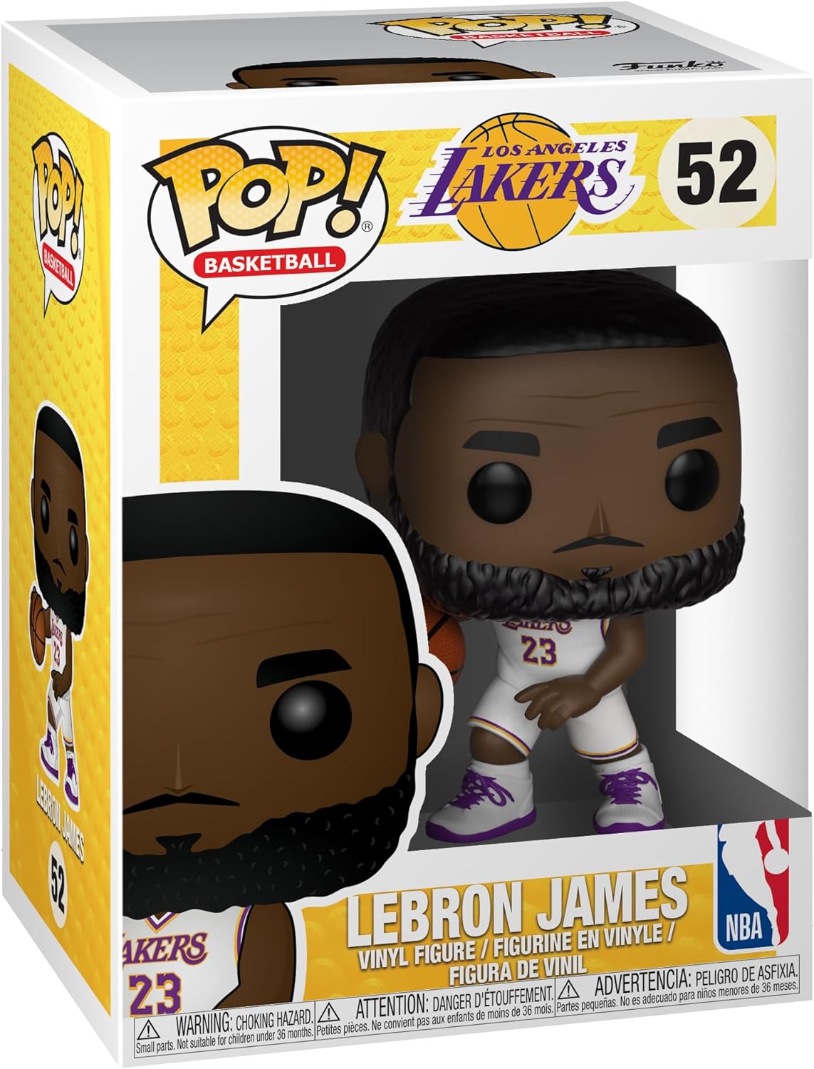 Figurina - NBA Lakers - Lebron James - White Uniform | Funko - 2 | YEO