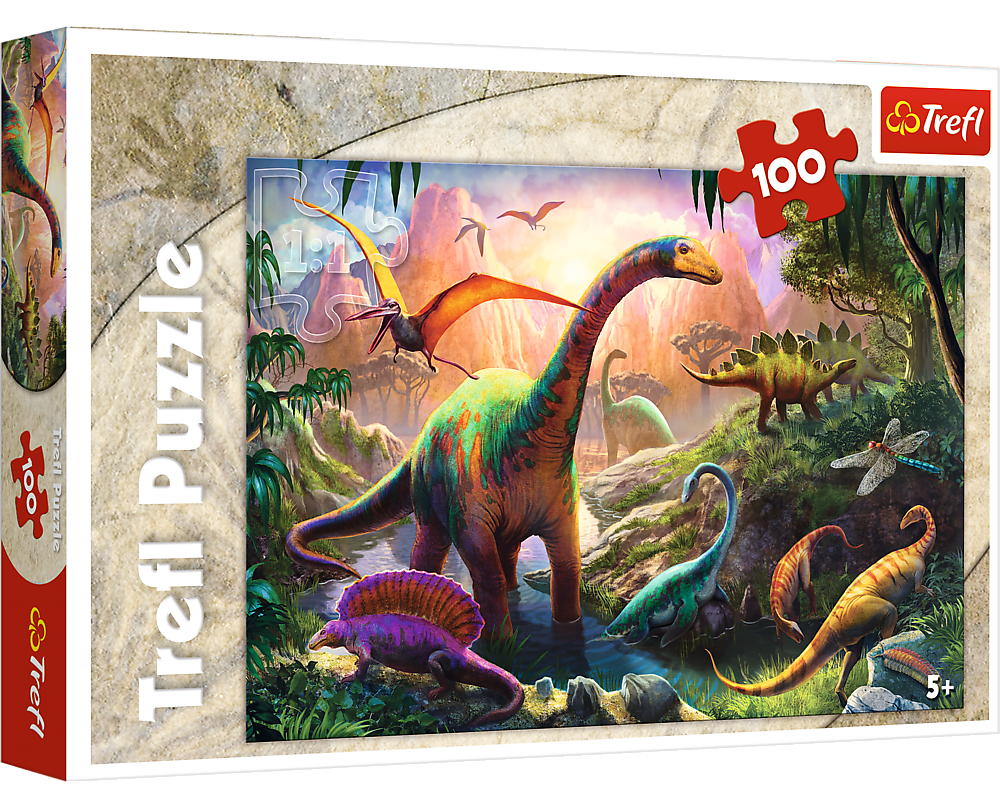 Puzzle 100 piese - Dinosaurs' Land | Trefl