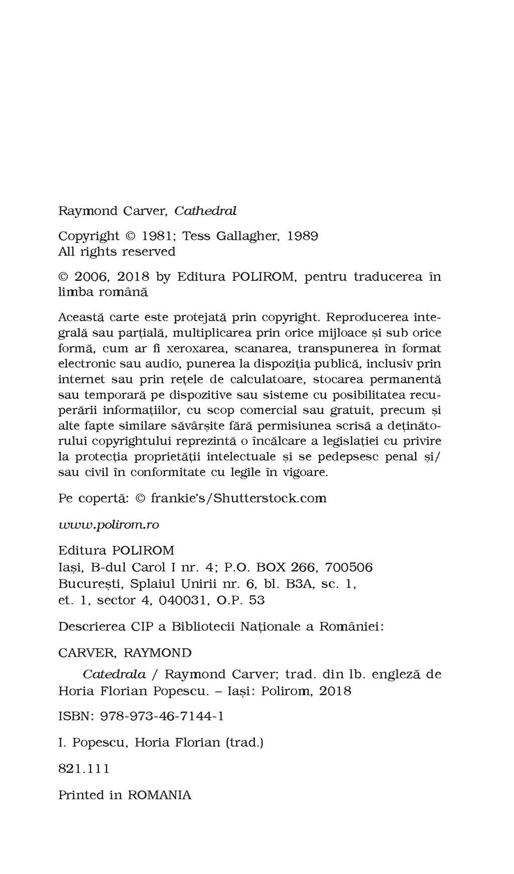 Catedrala | Raymond Carver - 3 | YEO