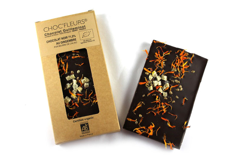 Ciocolata amaruie 71.5% cu ghimbir | Choc Fleurs