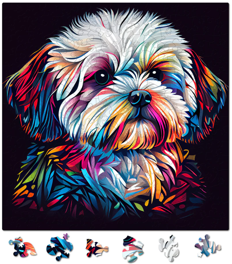 Puzzle din lemn - Bichon Maltese 1 | Woodmix Puzzles - 1 | YEO