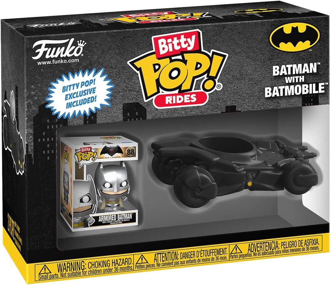 Figurina - Bitty Pop! Batman v Superman: Armored Batman with Batmobile | Funko - 3 | YEO