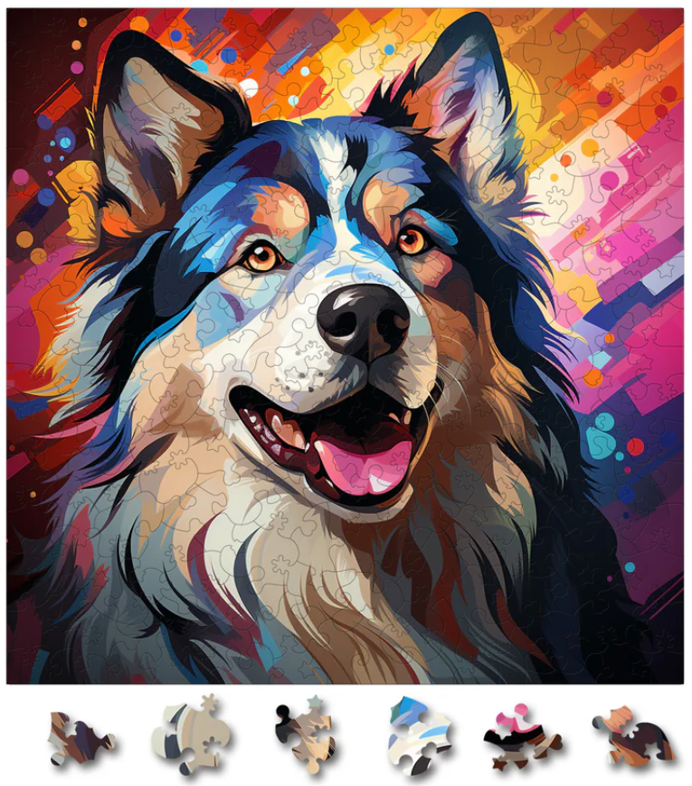 Puzzle din lemn - Alaskan Malamute 3 | Woodmix Puzzles