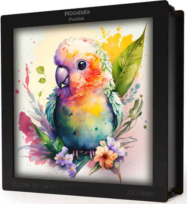 Puzzle din lemn - Baby Parrot | Woodmix Puzzles - 1 | YEO