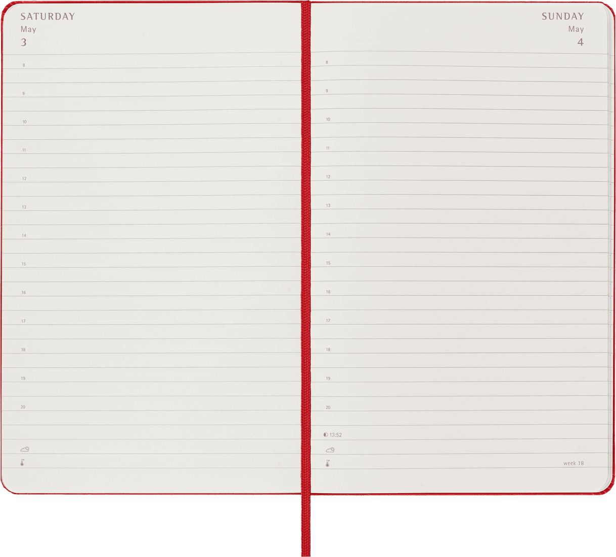 Agenda 2025 - Classic Planner - Daily, Large, Hard Cover, 12 months, Scarlet Red | Moleskine - 1 | YEO